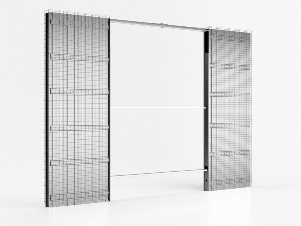 Schiebetür in der Wand Einbaukasten mit Zarge mit Verkleidung Für gemauerte oder Gipskarton
