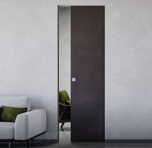 Schiebetür in der Wand Ermetika EvoKit ohne Zarge TB 610 mm 2110 mm 100 mm Trockenbauwand