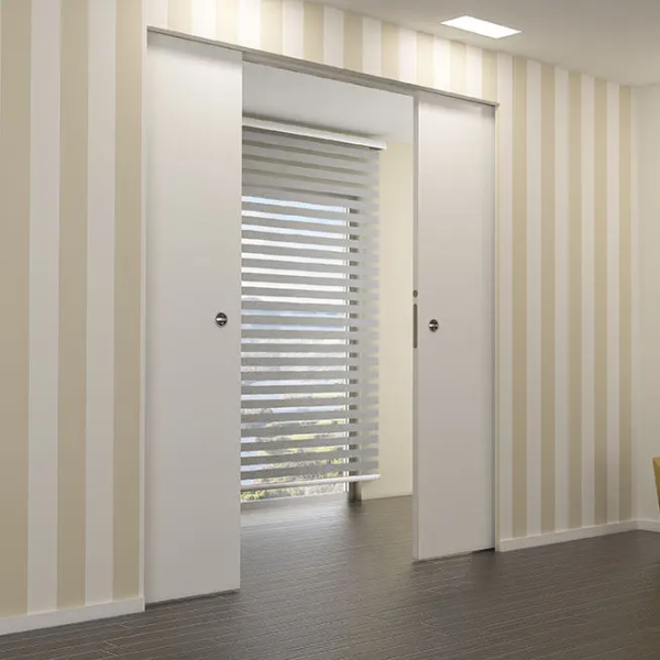 Schiebetür in der Wand Ermetika EvoKit ohne Zarge TB 610+610 mm 2110 mm 100 mm Trockenbauwand