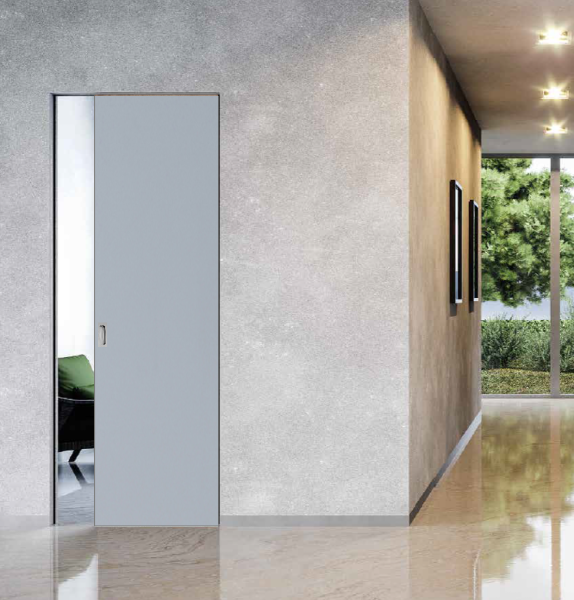 Schiebetür in die Wand Zargenlose-Natural Laminat (3)