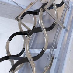 Fakro Brandschutz EI60 Min. Feuerhemmend Dachbodentreppe,Scherentreppe,Bodentreppe Deckenöffnung 500x700 mm Deckenhöhe 2200-3000 mm