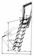 JAP VERTIKALE Dachbodentreppe,Scherentreppe,Bodentreppe Deckenöffnung 1200x700 mm Deckenhöhe 2200-2390mm