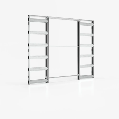 Schiebetür in der Wand Ermetika EvoKit ohne Zarge TB 735+735 mm 2110 mm 150 mm Trockenbauwand