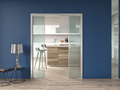 Schiebetür in der Wand Ermetika Evolution TB 985+985 mm 2110 mm 125 mm Trockenbauwand,