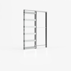 In der Wand laufende rahmenlose Schiebetür Komplettset mit Holzflügel in RAL-Farbe (4)