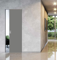 Schiebetür in die Wand -Staubgrau Laminat