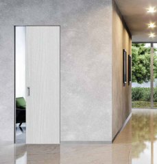 Schiebetür in die Wand -weiße Struktur Laminat