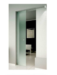 Zargenlose Schiebetür in der Wand laufend I Komplettset mit Glastüren